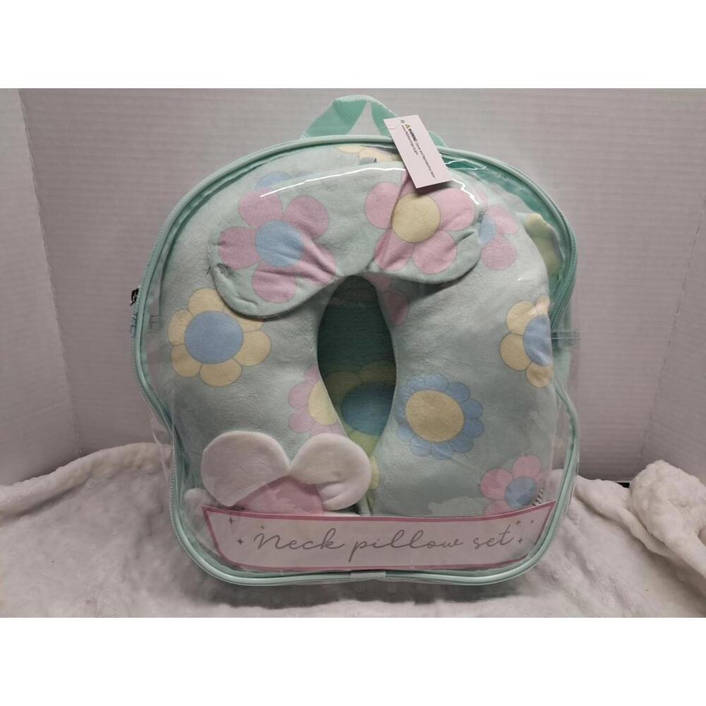 Kids Neck Pillow And Backpack Set!! Backpack, Blanket, Neck Pillow  Mask T90